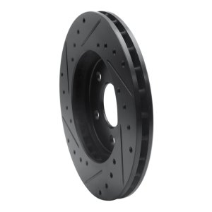 Chrysler Sebring Brake Rotor (1) - Front Right - R1 Concepts - Drilled & Slotted - Black - `95-`00